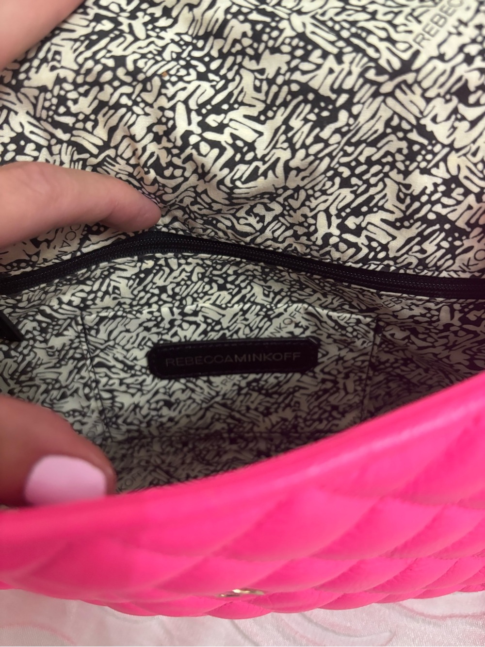 EUC Rebecca Minkoff Limited Edition Quilted Affair Bag in Neon Pink (Large Size) - Picture 7 of 14